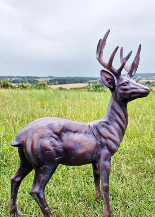 A photo of Standing Stag Aluminium Garden Ornament 67cm