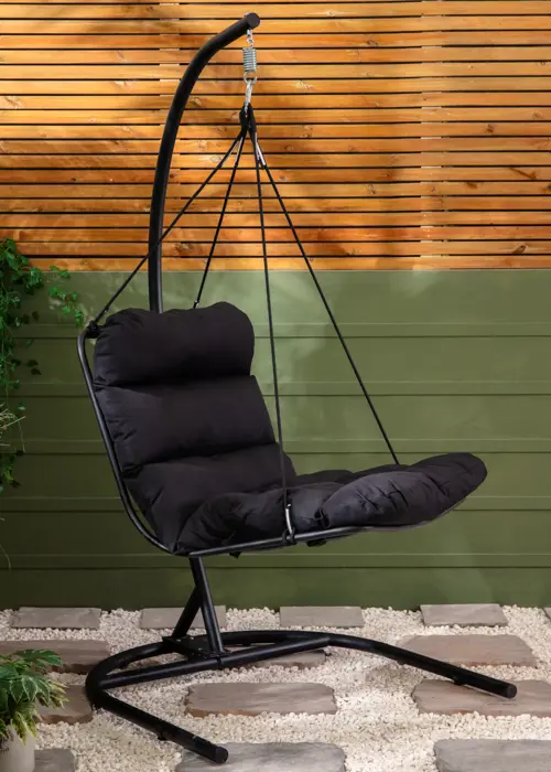 Boston Single Hanging Outdoor Chair Black