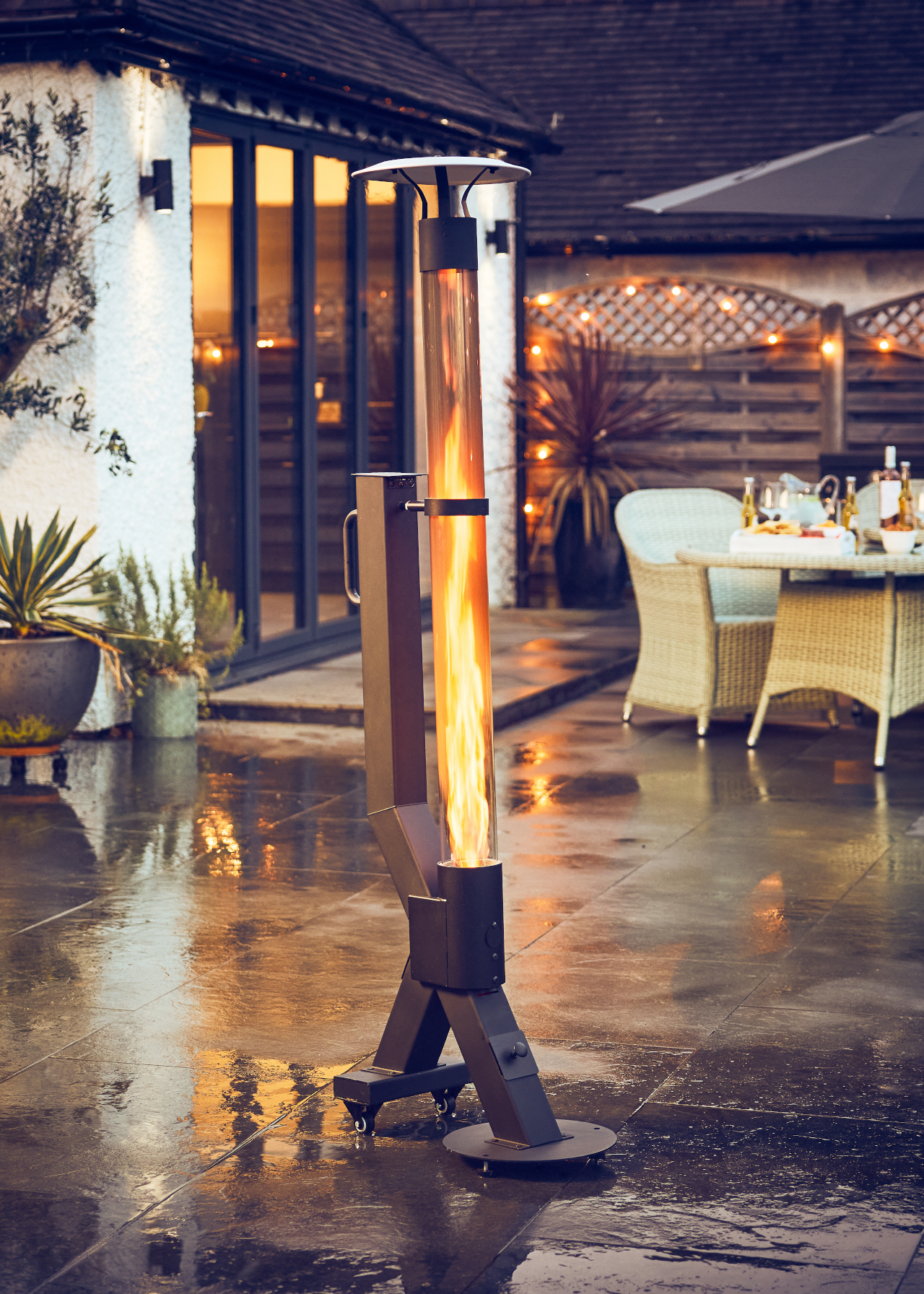 Outback Lunar Classic Pellet Patio Heater 1.72m Black Steel
