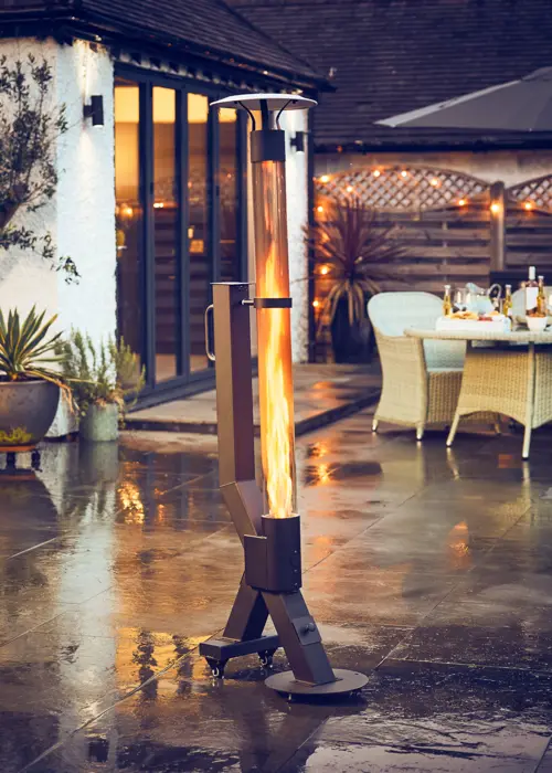 A photo of Outback Lunar Classic Pellet Patio Heater 1.72m Black Steel