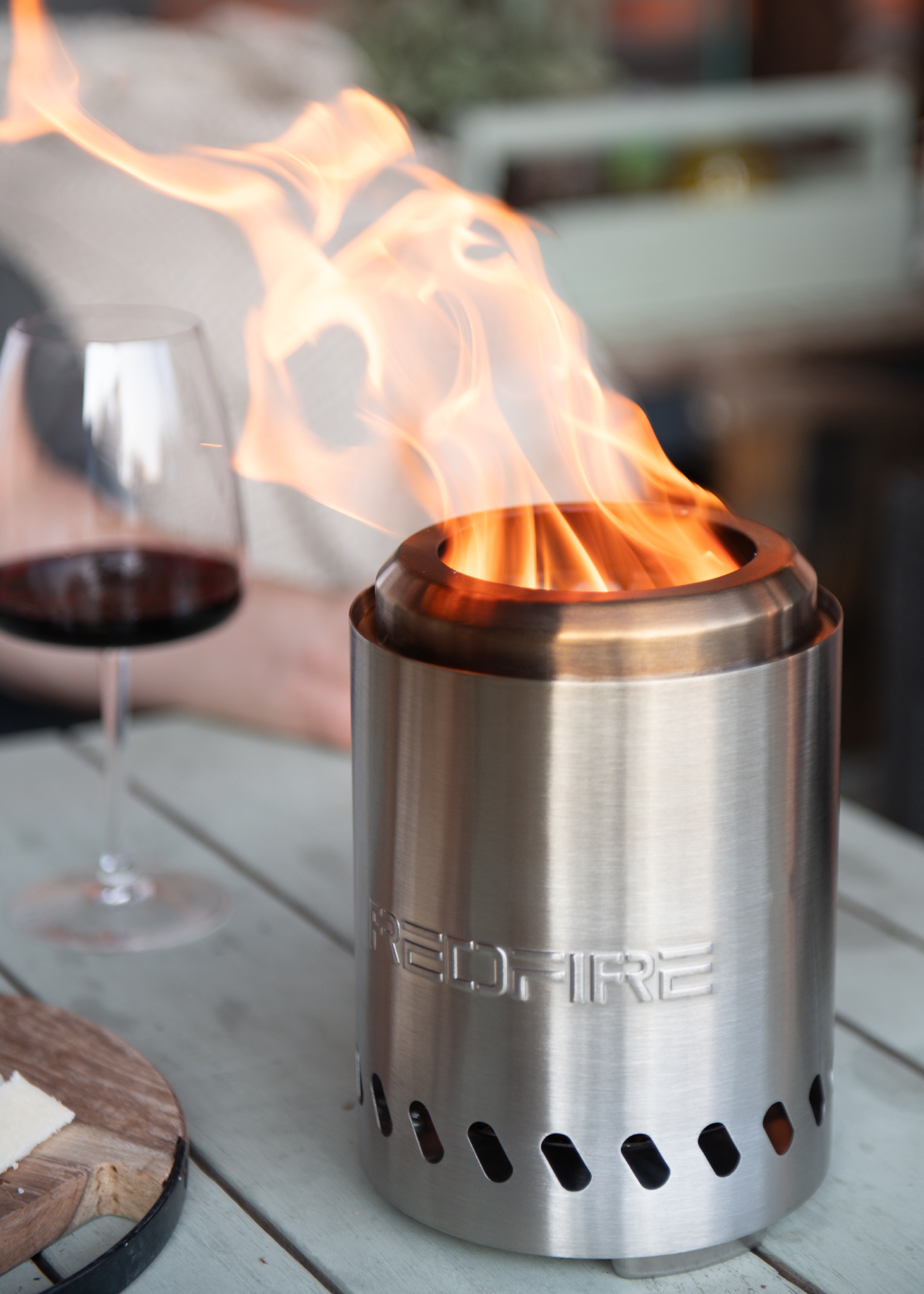 RedFire Volcano Pellet Tabletop Fire Pit Small Stainless Ste