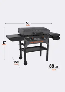 28" Iron Forged Blackout Griddle Cooking Station with Hood