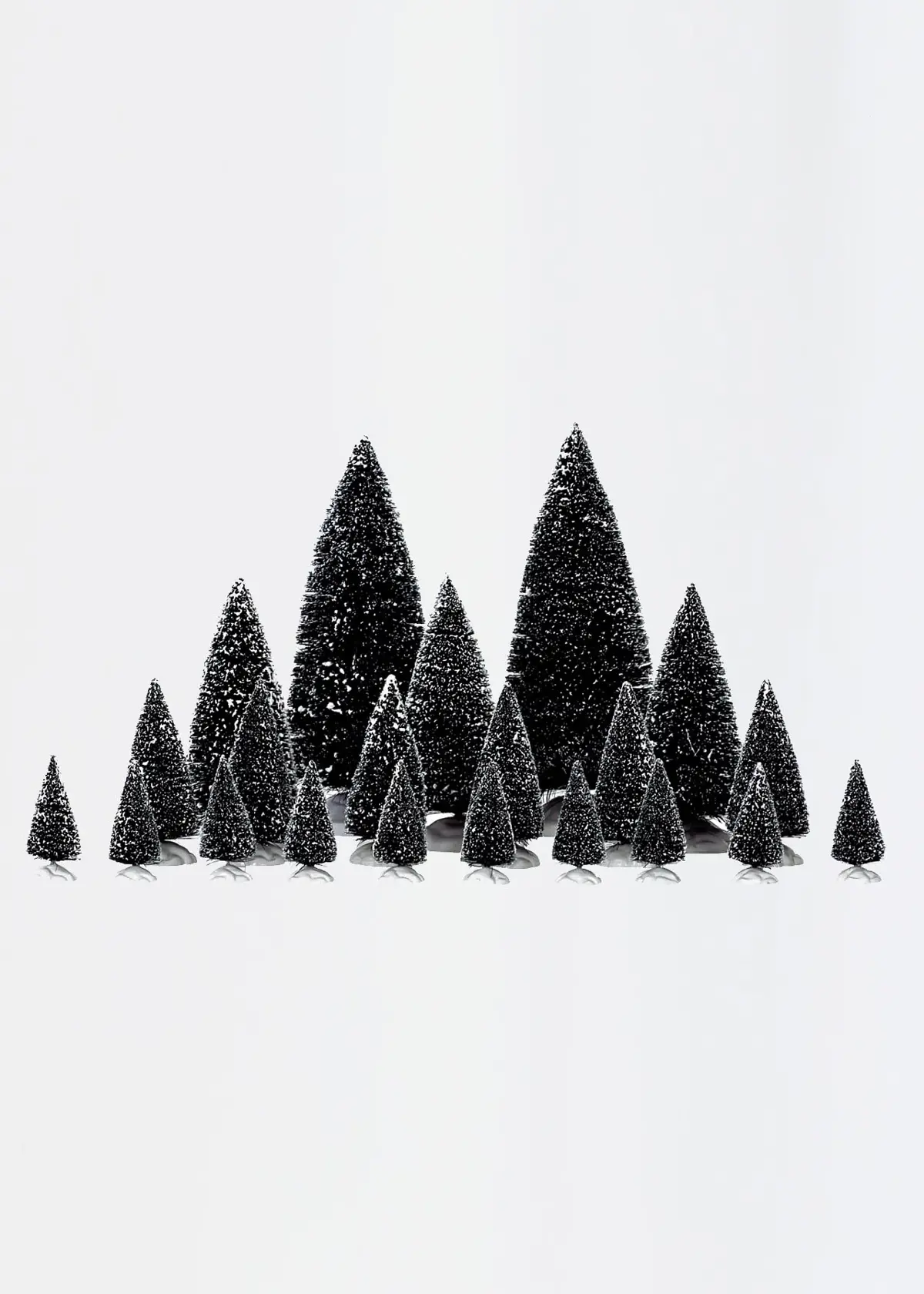 A photo of Set of 21 Lemax Assorted Pine Trees