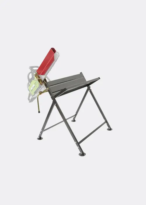 A photo of The Handy Foldable Saw Horse With Chainsaw Support
