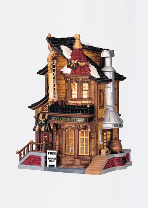 A photo of Lemax Lucy's Chocolate Shop Light-Up Model