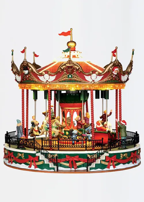A photo of Lemax Santa Carousel Animated Model