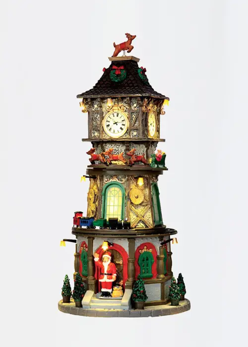 A photo of Lemax Christmas Clock Tower Animated Model