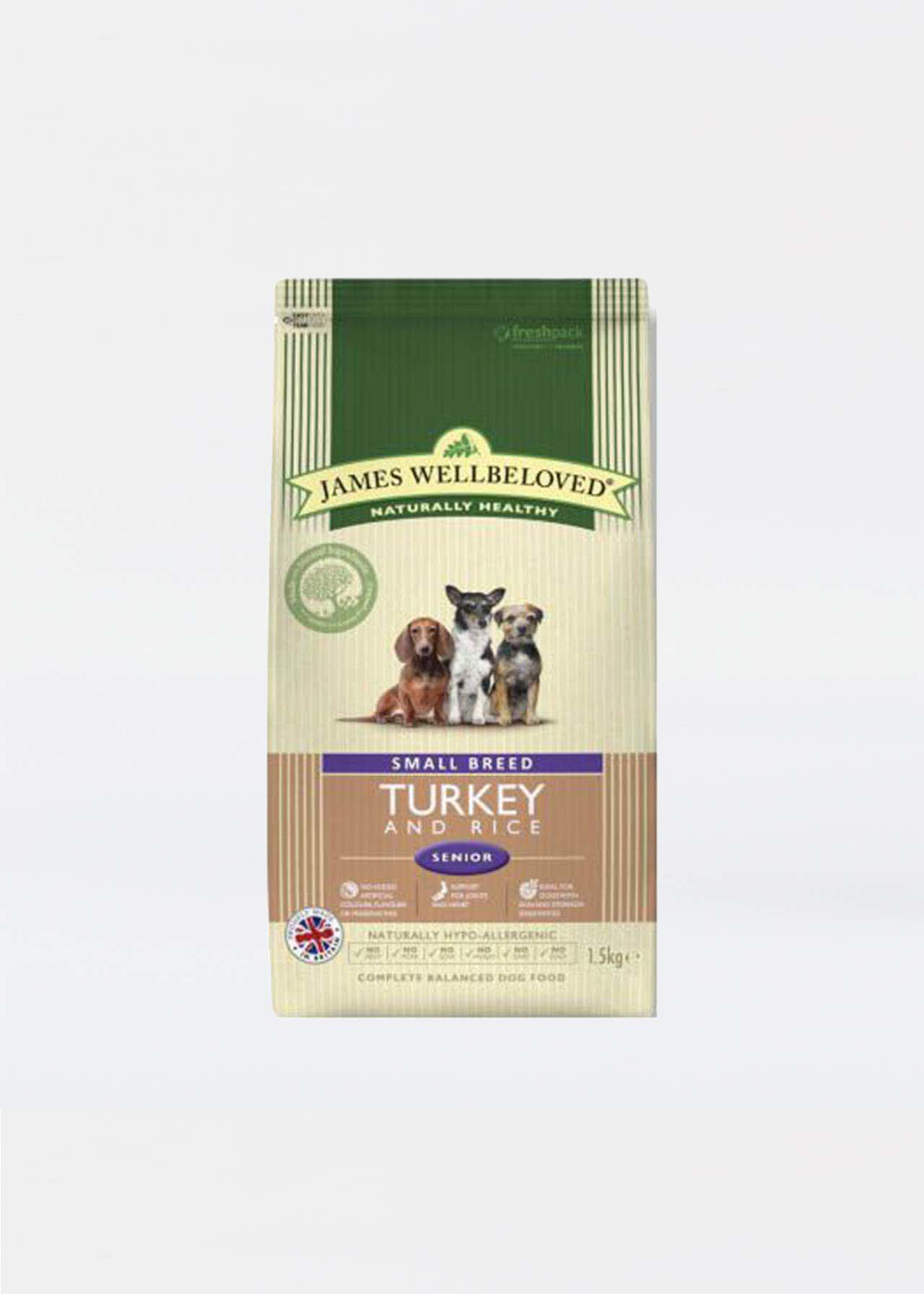 James Wellbeloved Small Adult Turkey & Rice 1.5kg