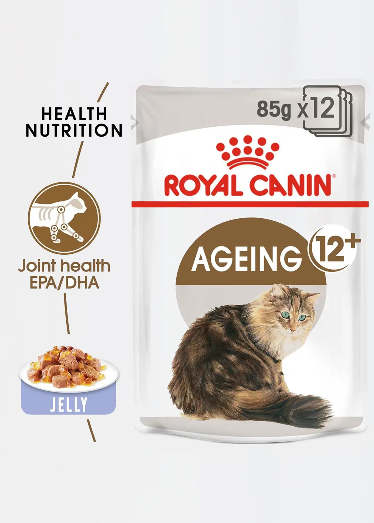A photo of Royal Canin Ageing 12+ Cat Food in Jelly 85g