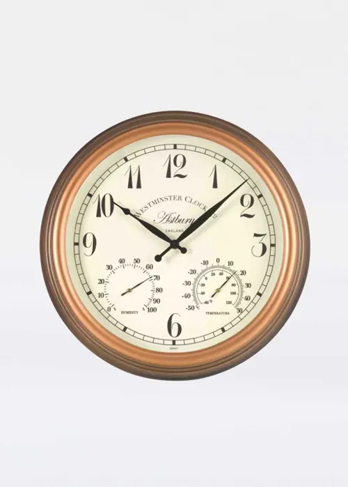A photo of Bronze Astbury 15" Wall Clock & Thermometer