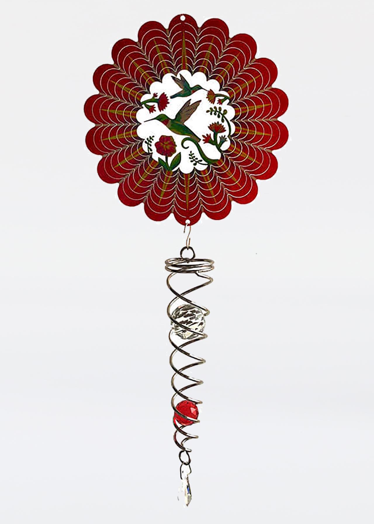 Hummingbird Red Artist Crystal Tail Spinart