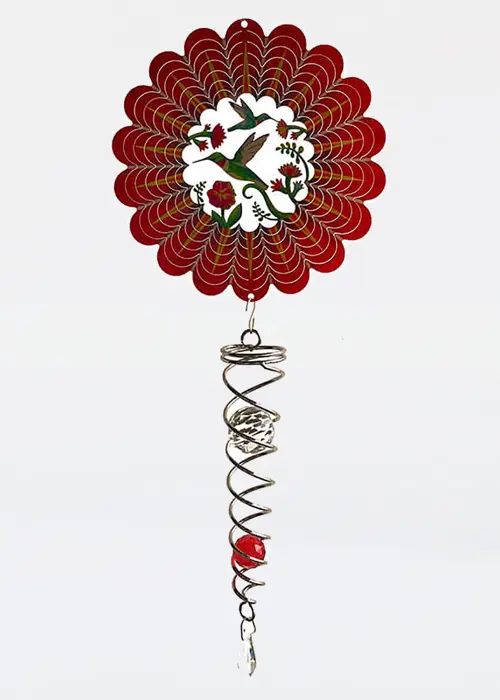 A photo of Hummingbird Red Artist Crystal Tail Spinart