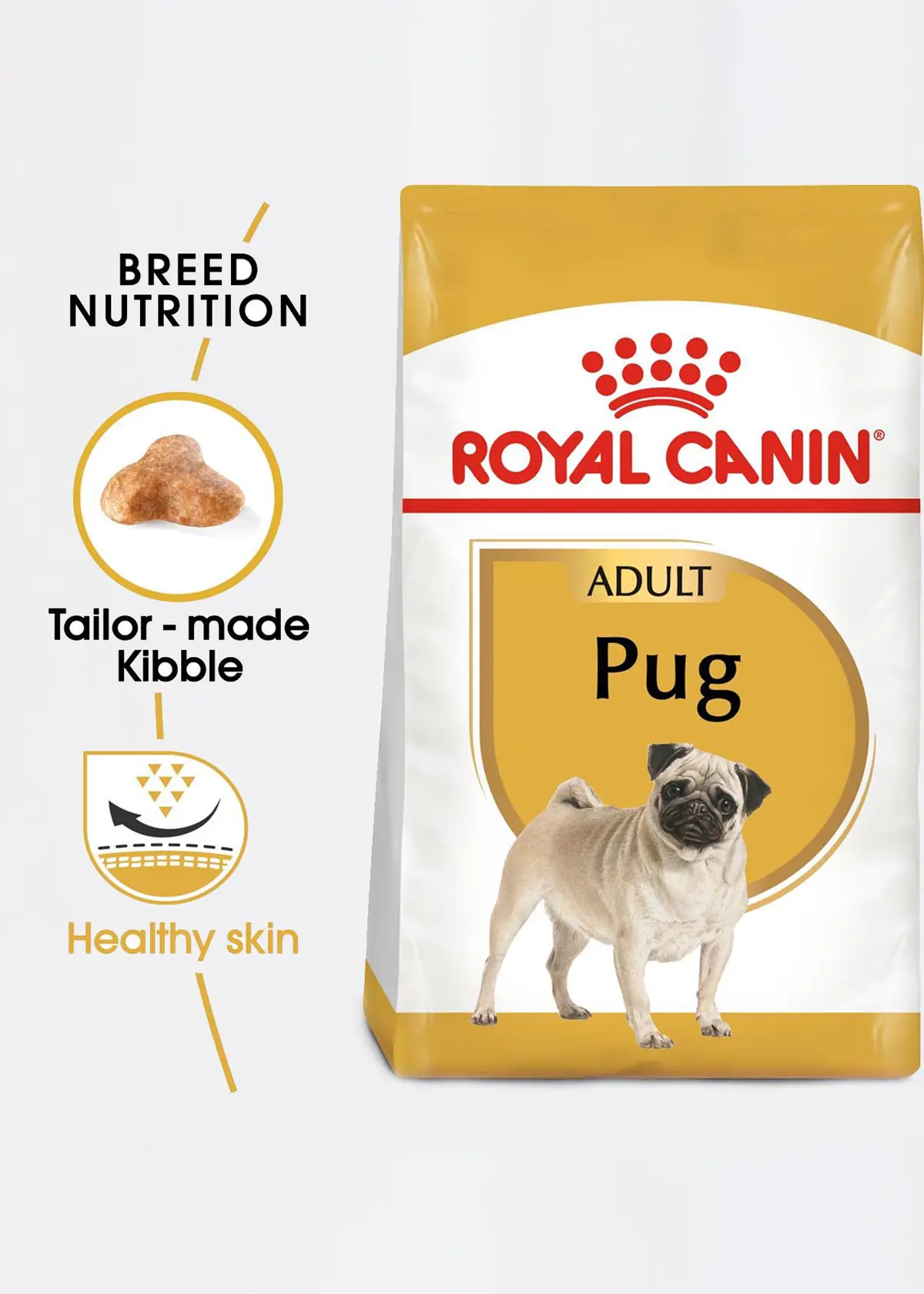 A photo of Royal Canin Adult Pug Dry Food 1.5kg