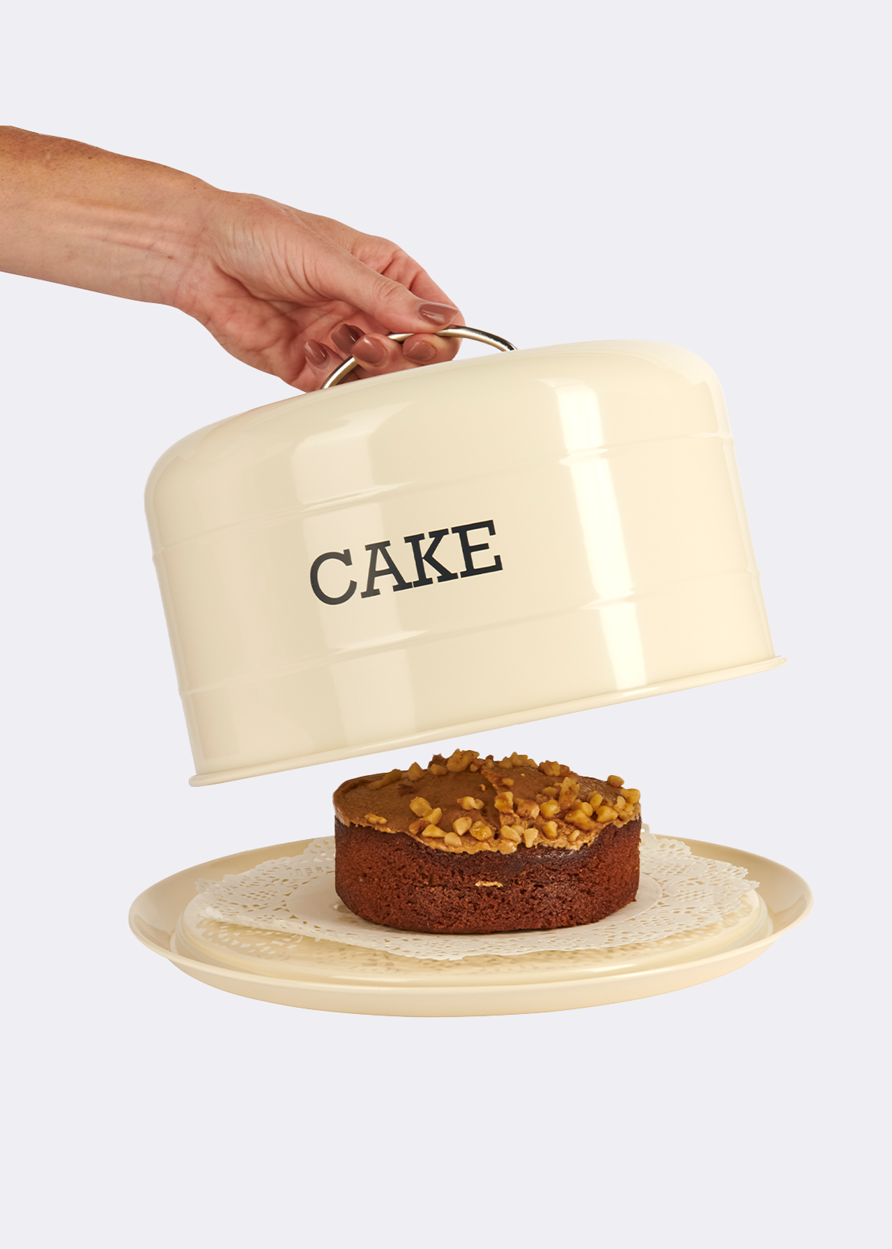 Airtight Domed Cake Tin Cream