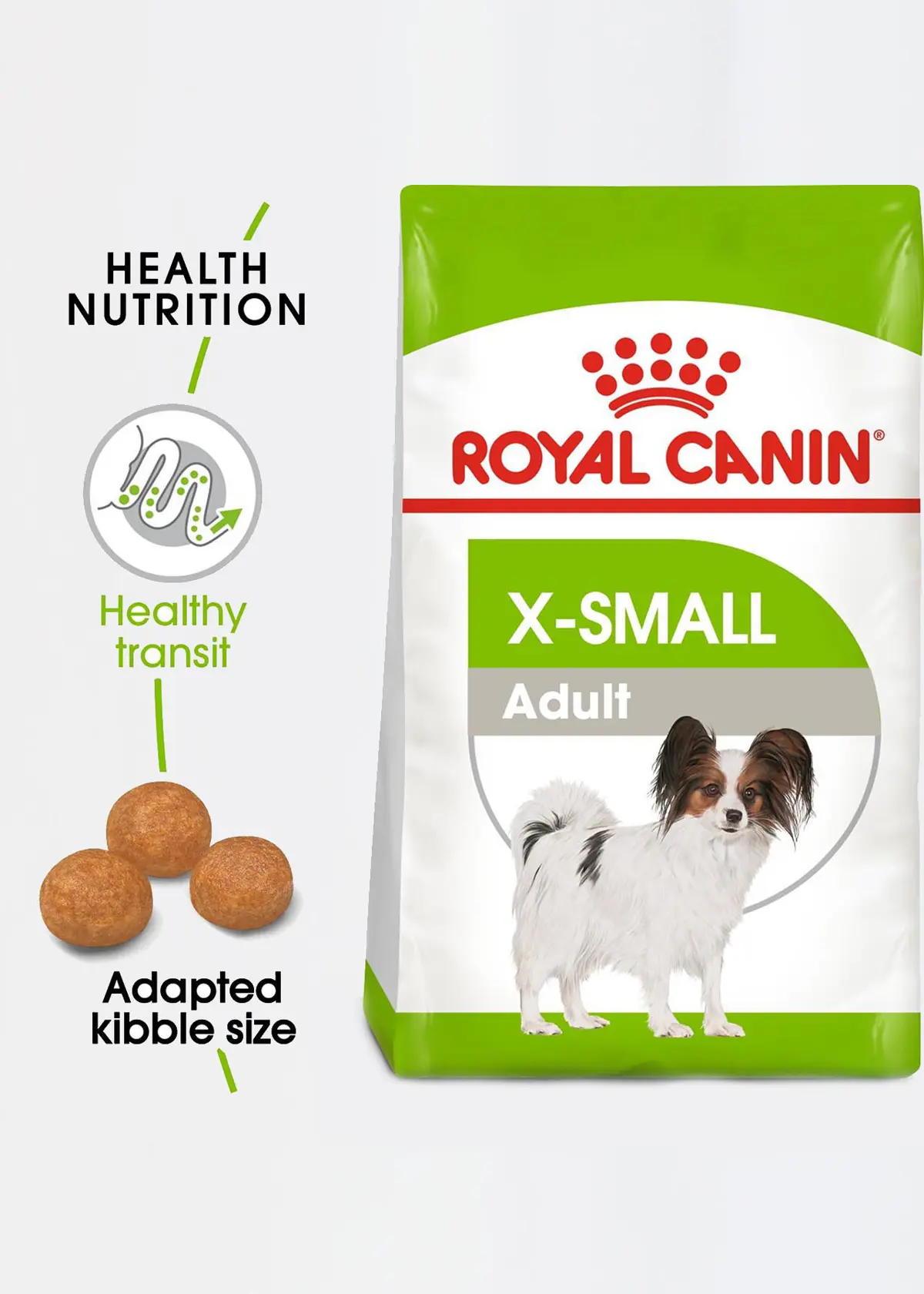 A photo of Royal Canin XS Adult Dry Dog Food 1.5kg