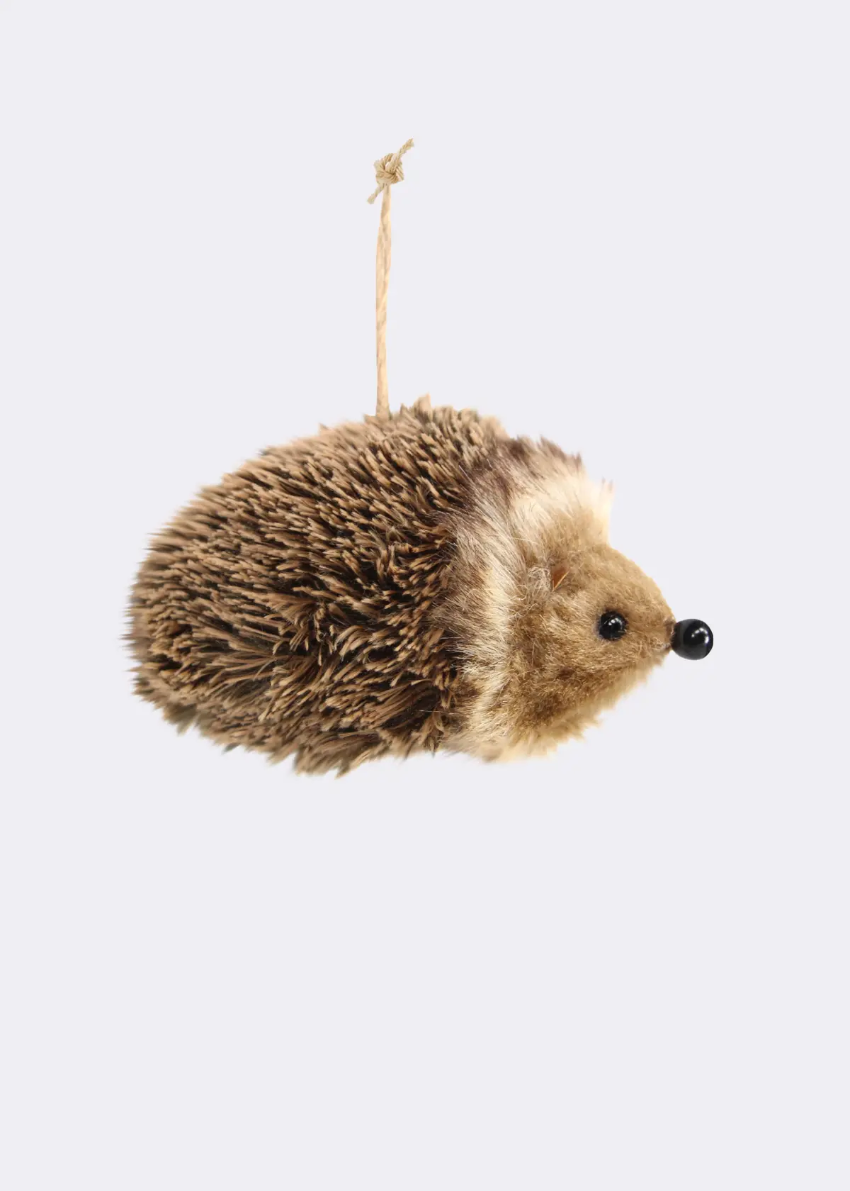 A photo of Faux Fur Hedgehog Hanging Decoration 6cm