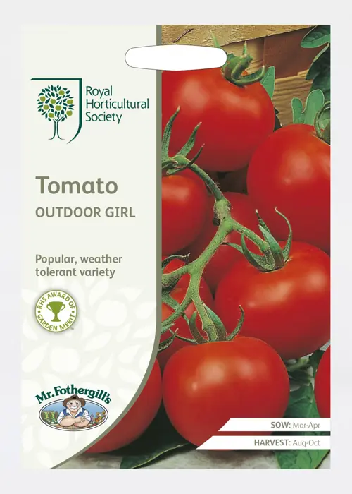 A photo of RHS Tomato Outdoor Girl Seeds
