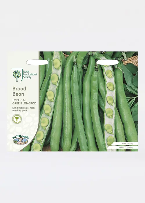 A photo of Rhs Broad Bean Imperial Green Longpod Seeds