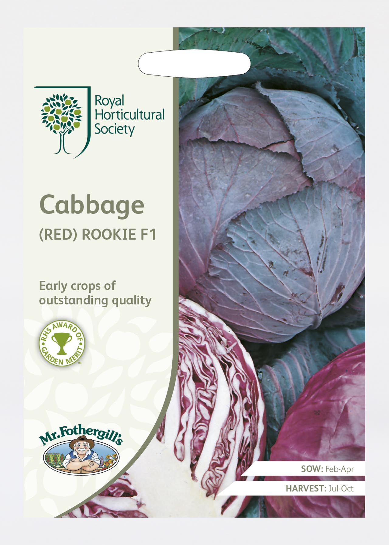 RHS Cabbage (Red) Rookie F1 Seeds