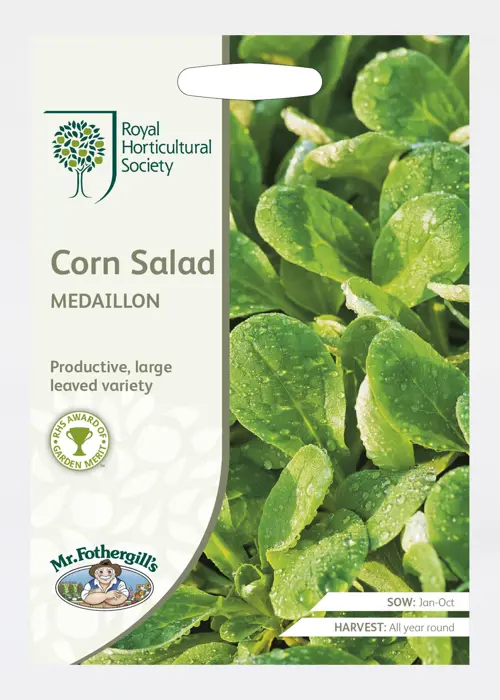 A photo of RHS Corn Salad Medaillon Seeds