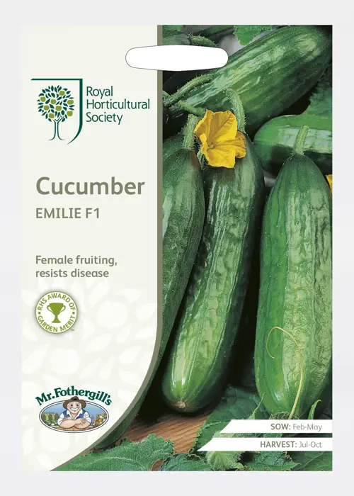 A photo of RHS Cucumber Emilie F1 Seeds