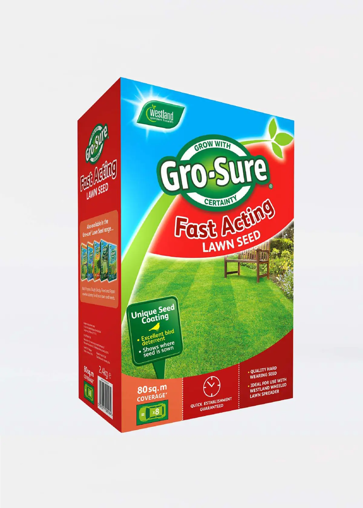 A photo of Gro-Sure Fast Acting Lawn Seed 80sqm