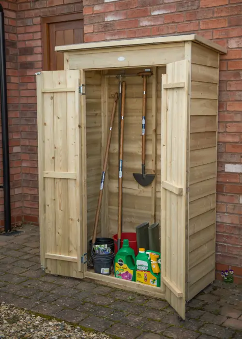 A photo of Pent Tall Pressure Treated Garden Store (Installed)