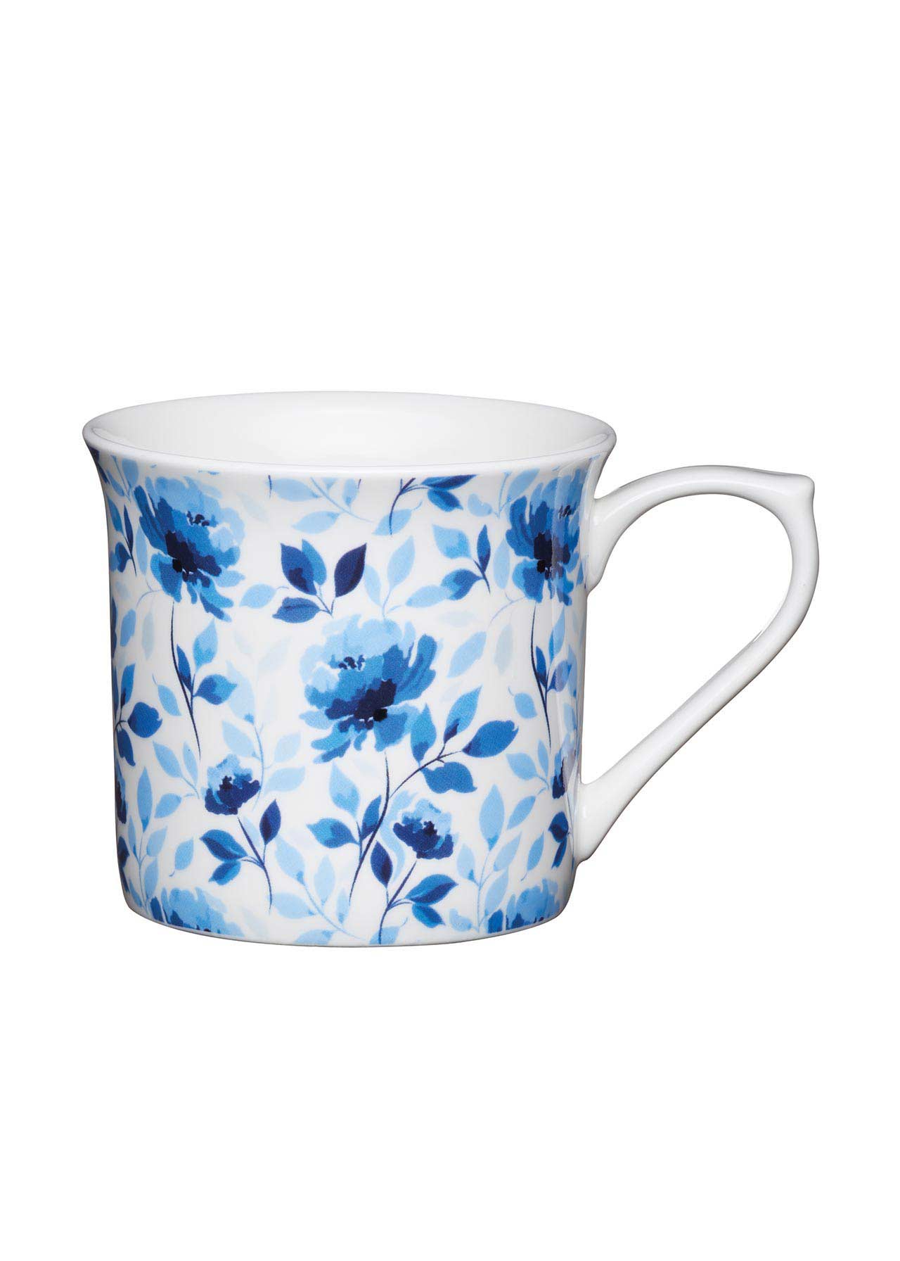 Blue Rose Fine Bone China Fluted Mug 300ml