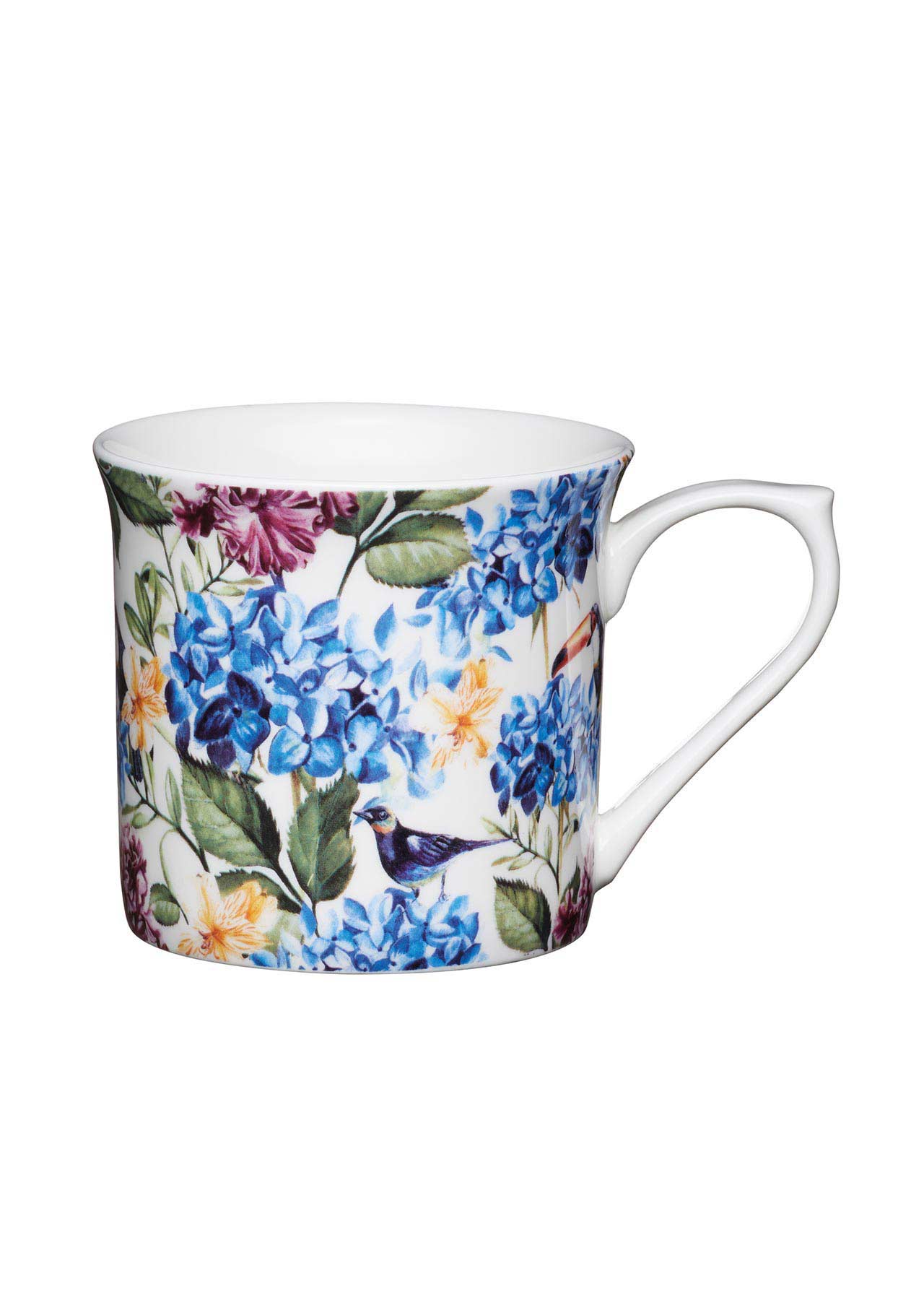 Country Floral Fine Bone China Fluted Mug 300ml