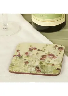 Pack of 4 Wild Field Poppies Premium Coasters 10.5cm
