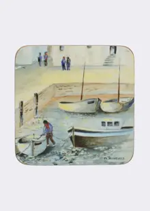 Pack of 4 Cornish Harbour Premium Coasters 10.5cm