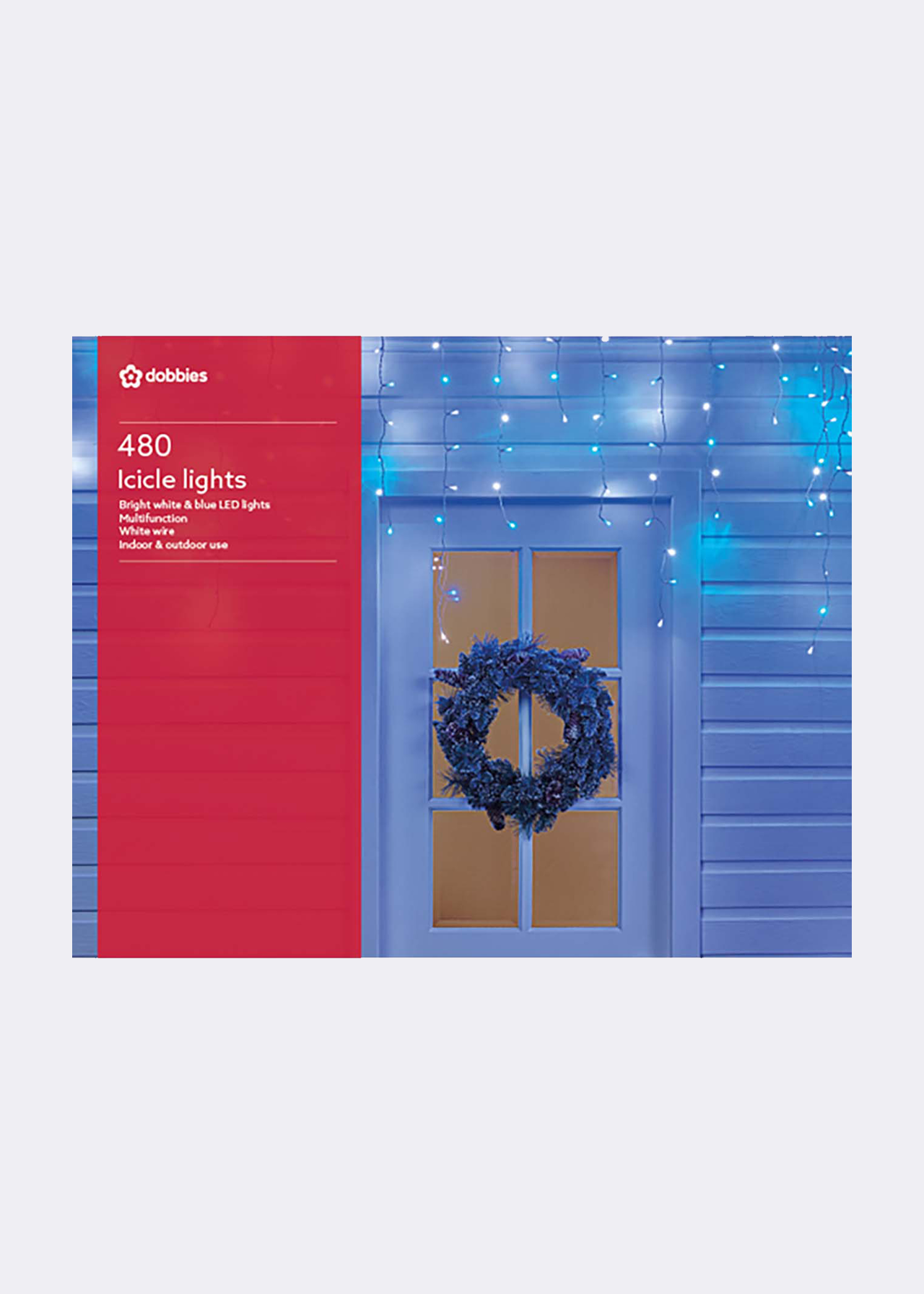 360 LED Bright White & Blue Icicle String Lights 8m | Dobbies