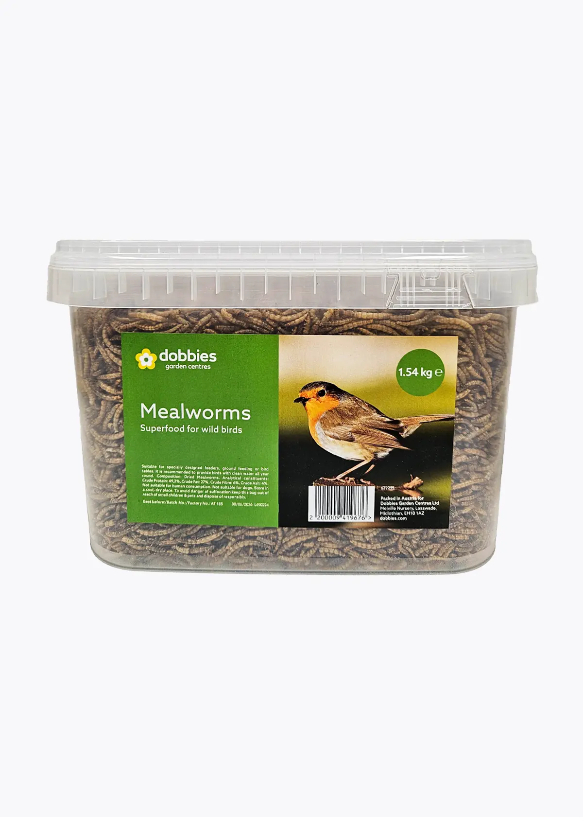 A photo of Dobbies 1.54kg Mealworms
