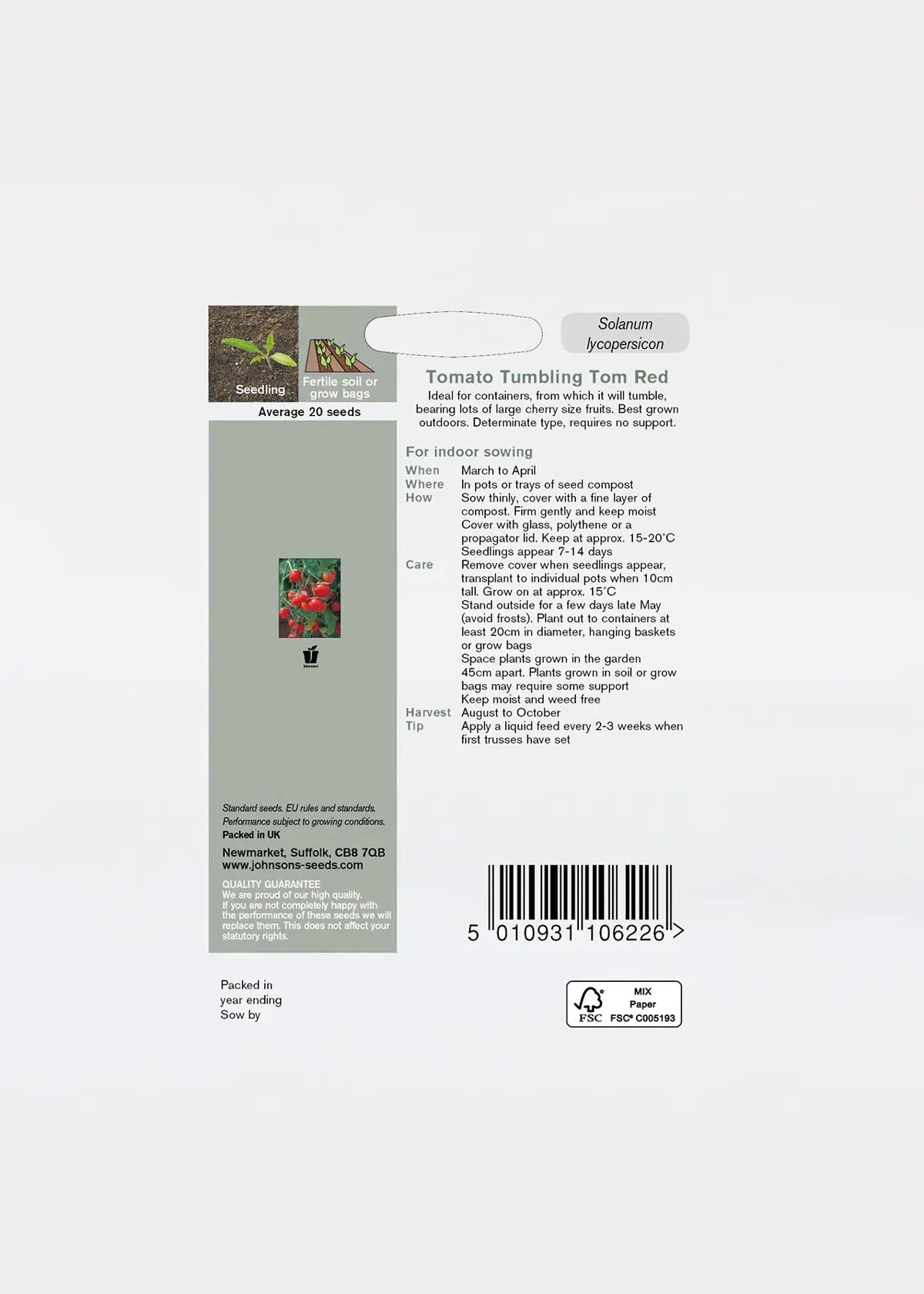 Tomato Tumbling Tom Red Seeds