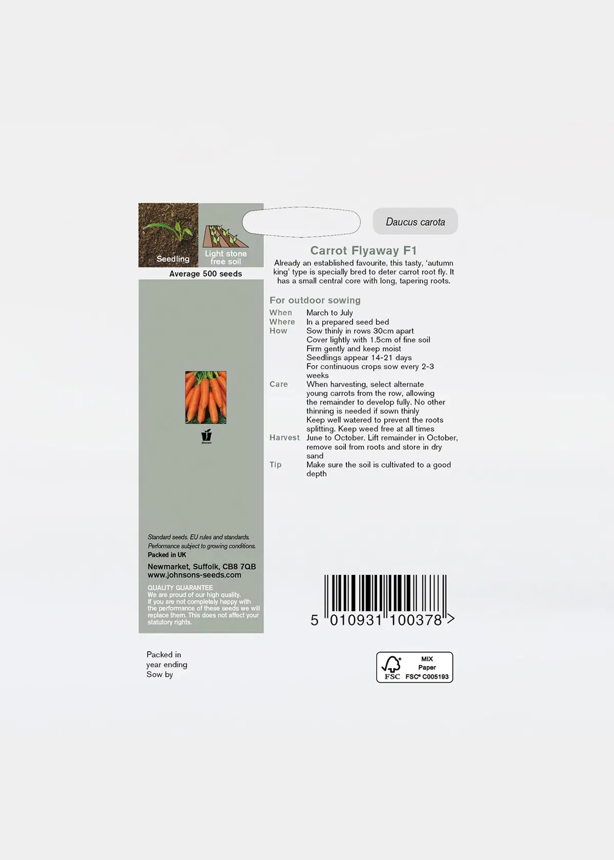 A photo of Carrot Flyaway F1 Seeds