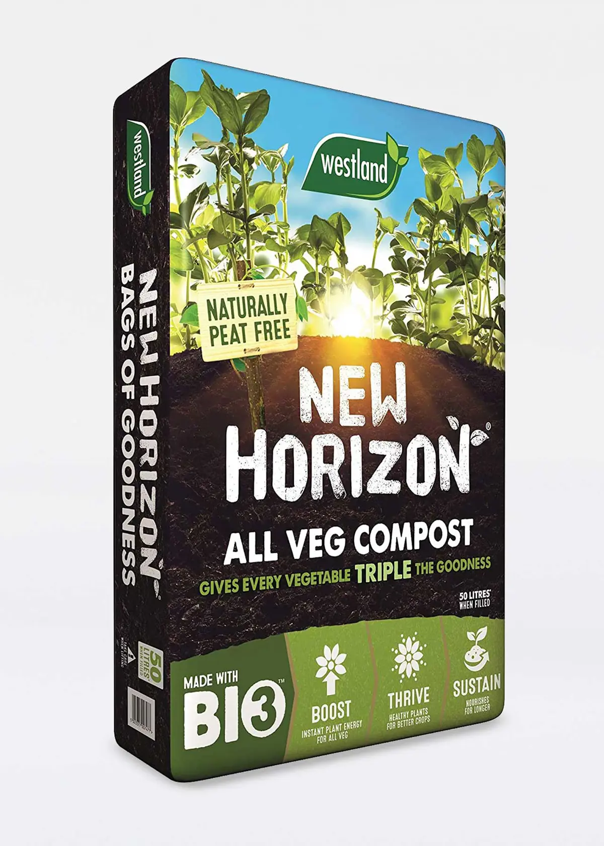 A photo of 50L New Horizon Peat Free Vegetable Growing Compost