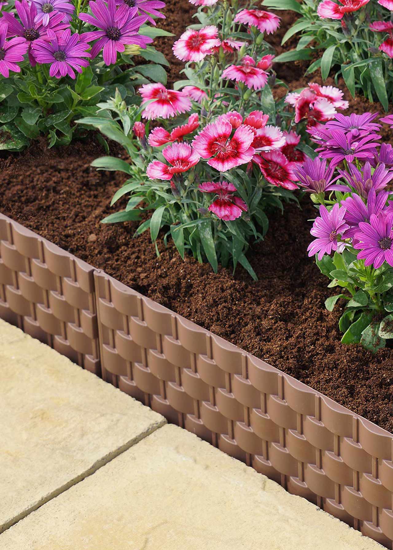 Pack Of 4 Faux Rattan Weave Edging Dobbies Garden Centres