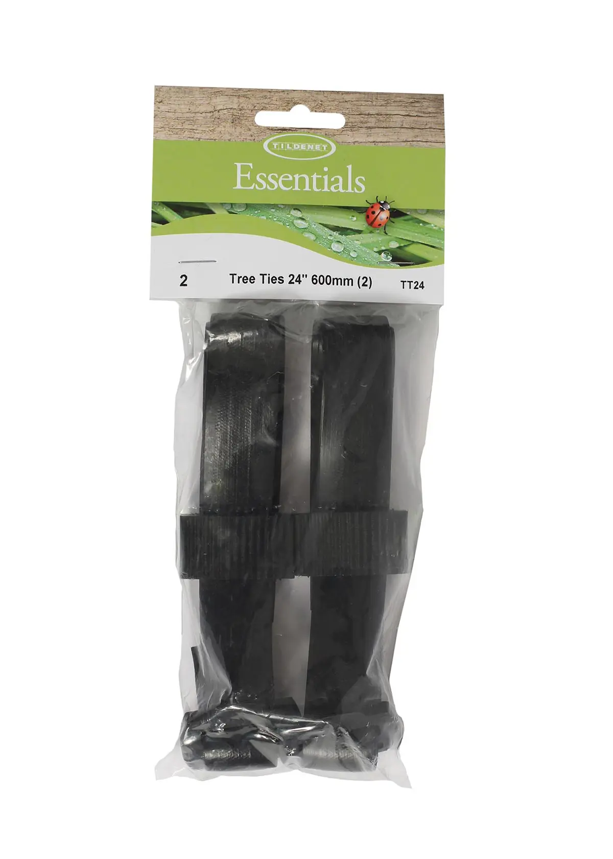 A photo of Pack of 2 Plastic Black Tree Ties 60cm