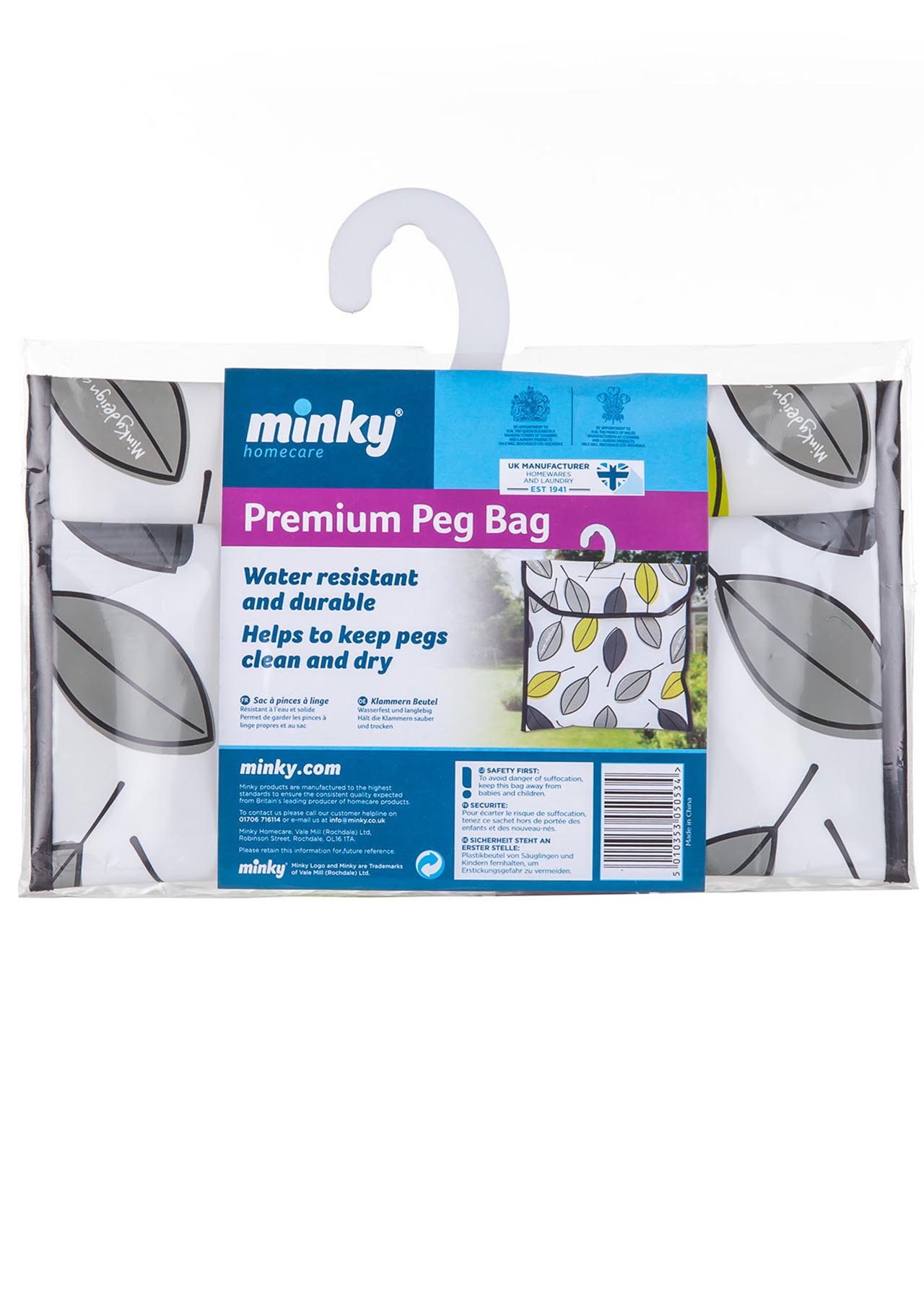 Minky Peg Bag Leaf Green