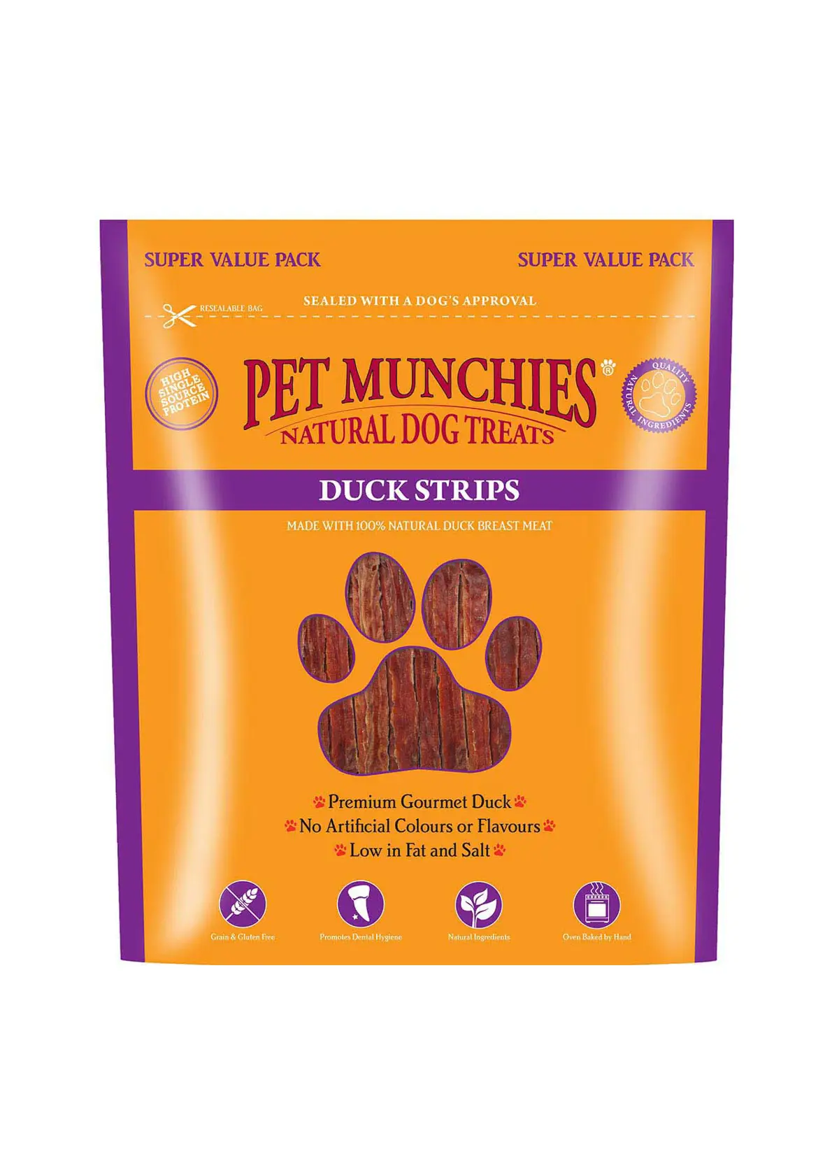 A photo of Pet Munchies Duck Strips 320g