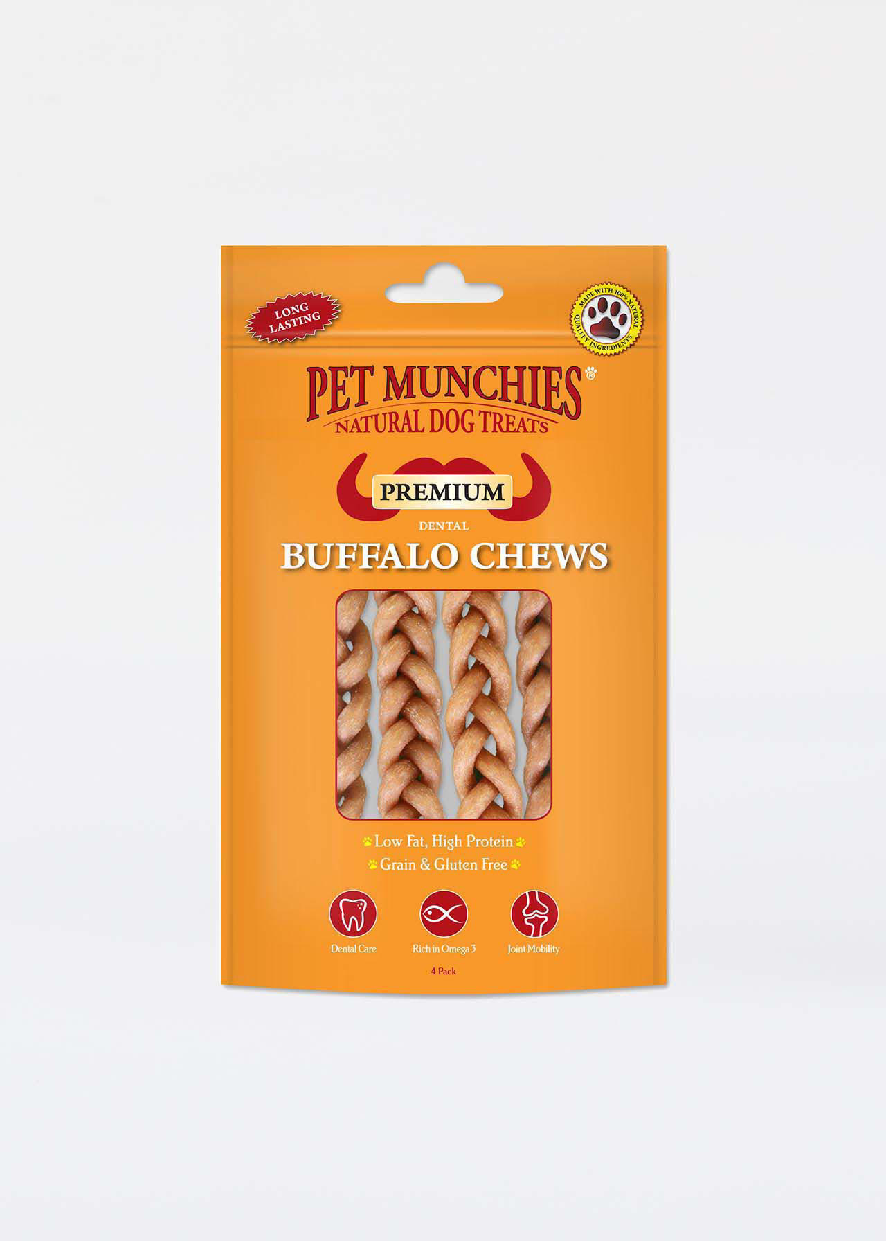 Pet Munchies Buffalo Chews 4pk