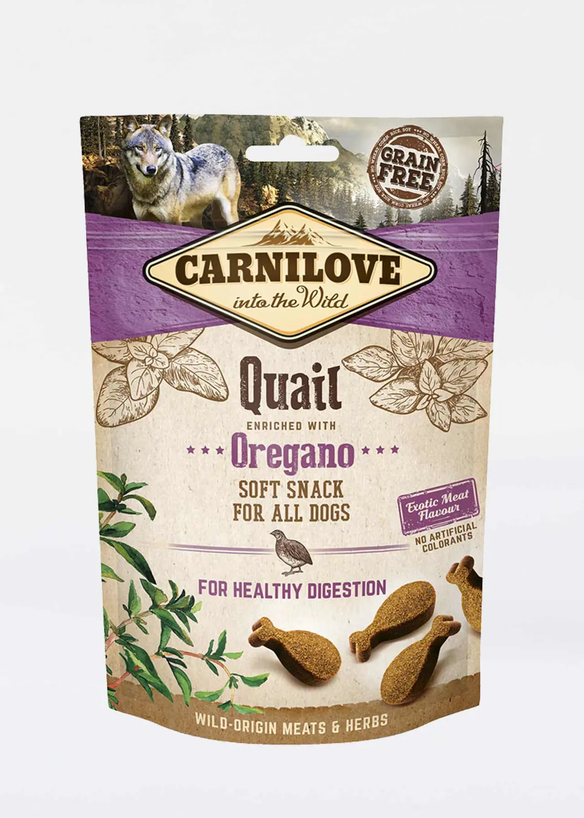 A photo of CAR 200G Quail Oregano Dog Treat