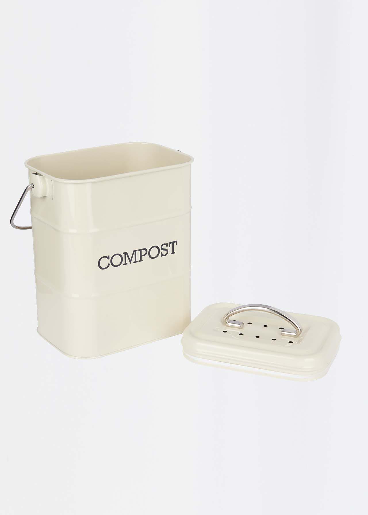Living Nostalgia Steel Compost Bin 3L Cream Dobbies Garden Centres