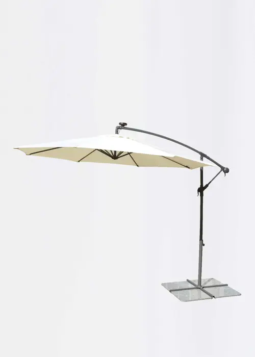3m Ecru Alum Overhanging Parasol