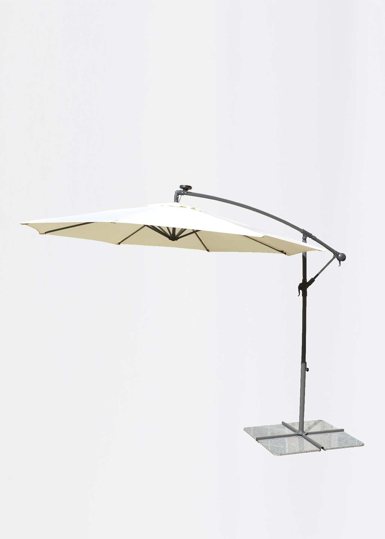 3m Ecru Alum Overhanging Parasol