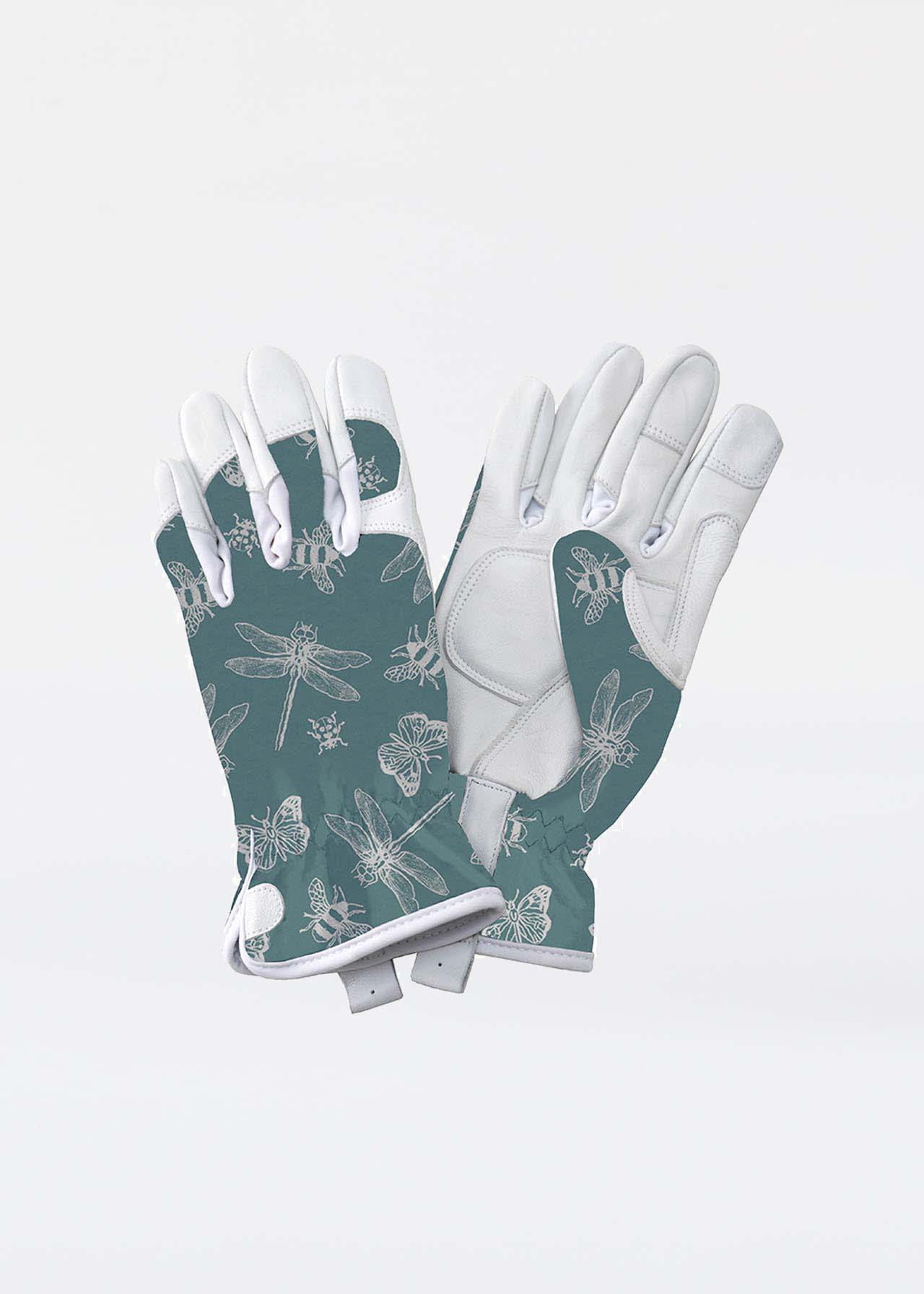 Premium Leather Gardening Gloves Medium Green