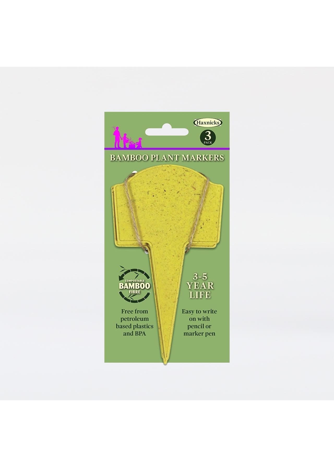 3pk 20cm Bamboo Plant Markers Haxnicks