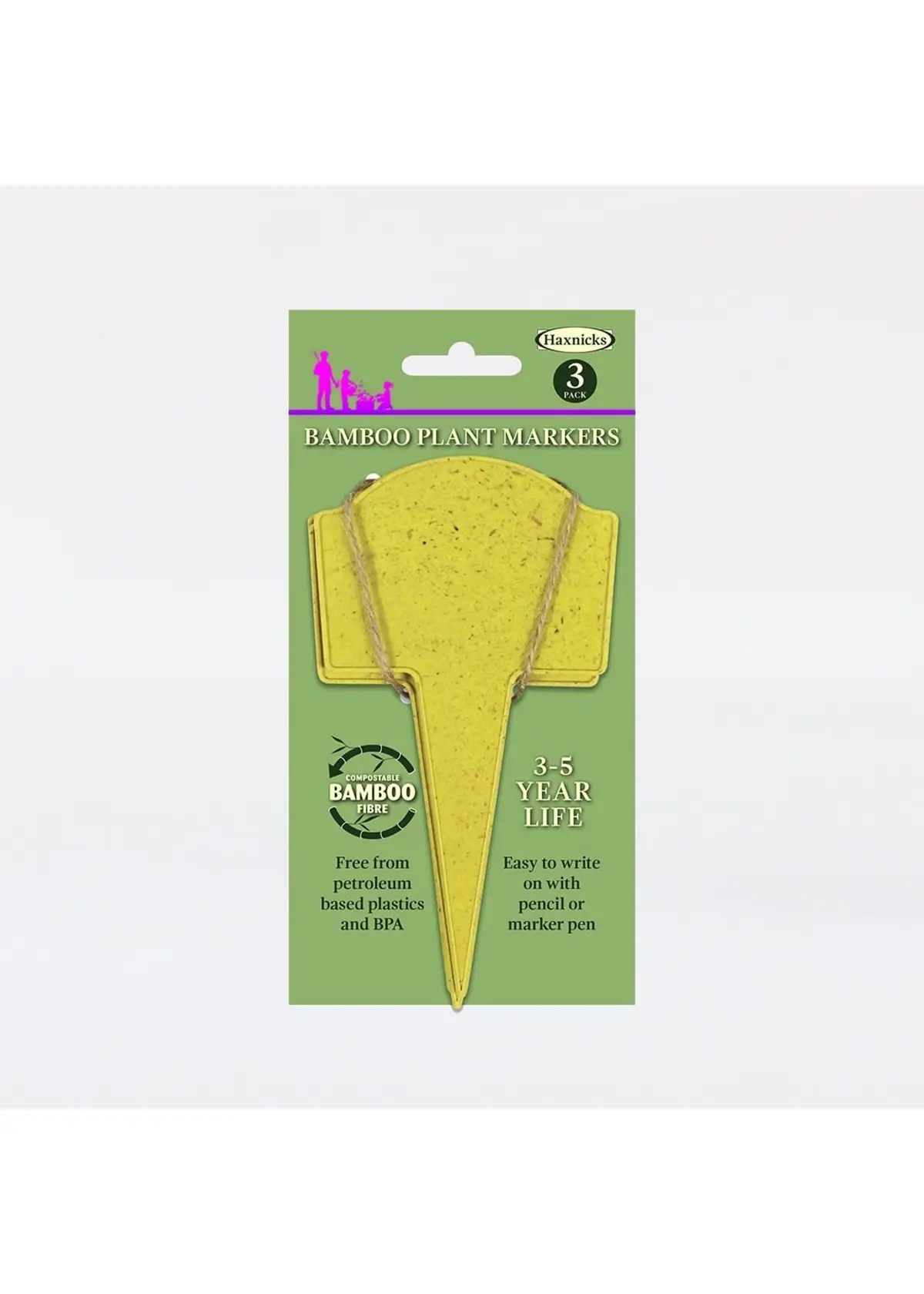A photo of 3pk 20cm Bamboo Plant Markers Haxnicks