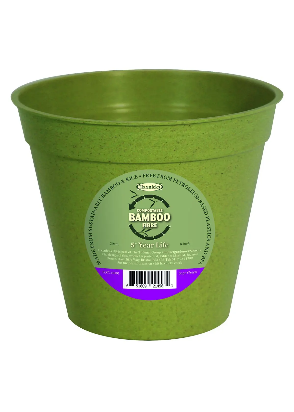 A photo of Haxnicks 20cm (8") Bamboo Pot single Sage Green