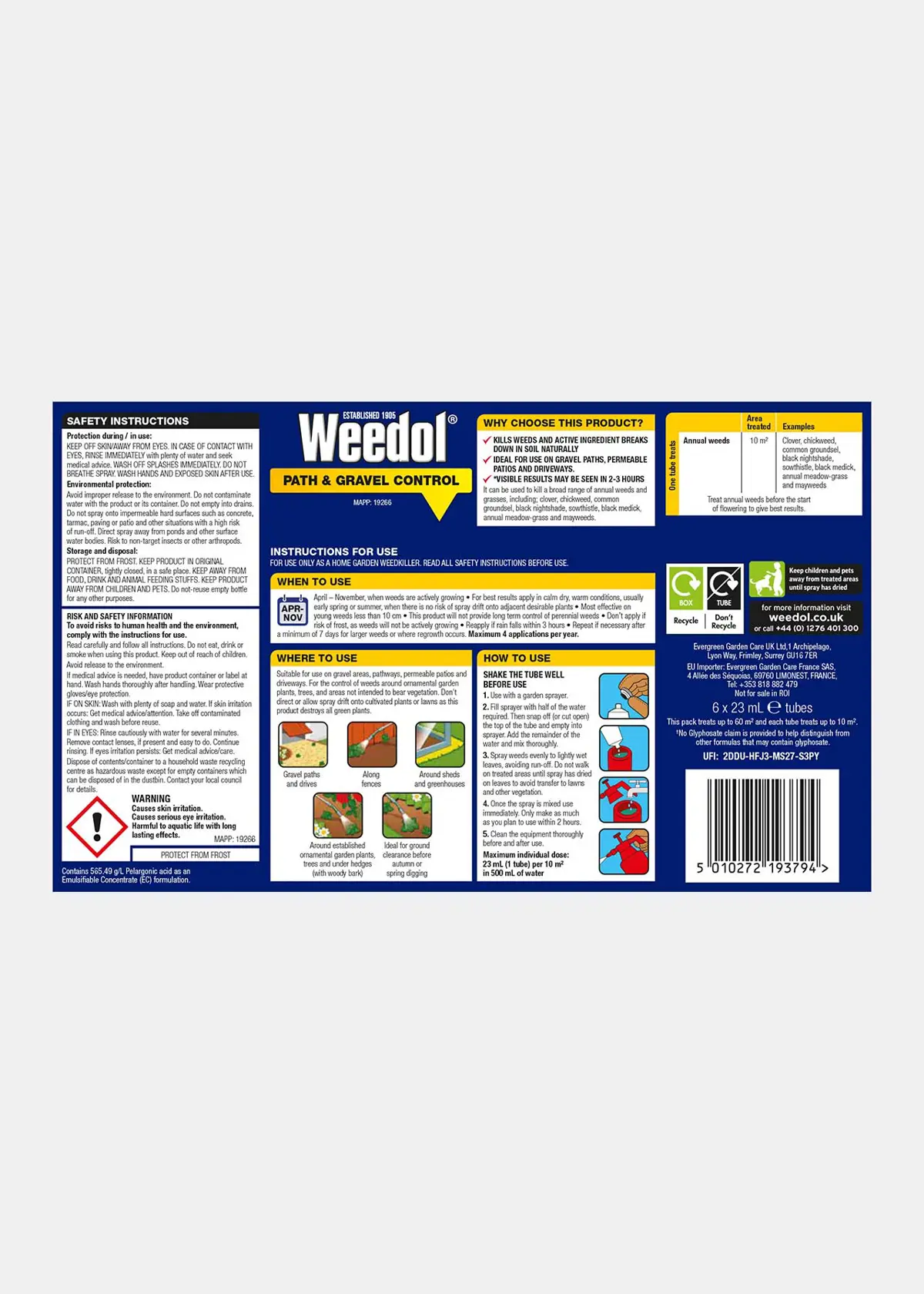 Pack of 6 Weedol Path & Patio Weed Control Concentrate
